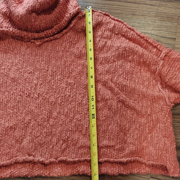 Free People Orange Cowl Neck Cozy Knit Sweater - Picture 5 of 7